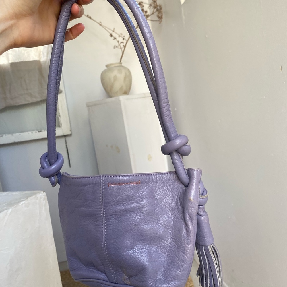 Paloma Wool Lavender Leather Knot-Handle Baby Bag